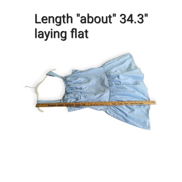 Aritzia Blue Dropwaist Cotton Poplin Dress Size L - Picture 6 of 11